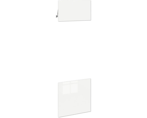PICCANTE Smart Set de façade armoire haute pour microondes et four 1 trappe et 1 porte pivotante blanc haute brillance film "AR" Façade de meuble avec poignée