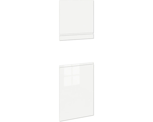 PICCANTE Smart Frontenset Hochschrank für Backofen und Kühlschrank 2 Drehtüren weiss hochglanz lackiert mit integrierter Griffmulde "AT" Küchenfronten in schlichtem Design