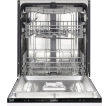 Lave-vaisselle ouvert avec deux paniers