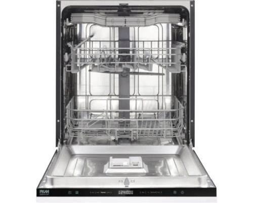 Lave-vaisselle ouvert avec deux paniers