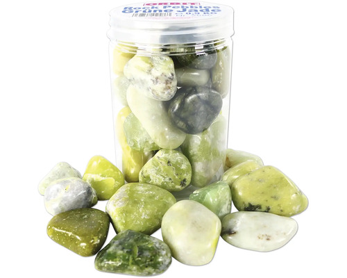 Galets décoratifs en jade vert dans un récipient