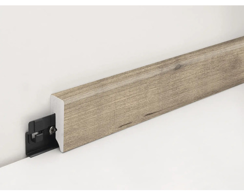 Sockelleiste mit Befestigungsclip zur Wandmontage