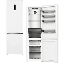 Réfrigérateur-congélateur blanc avec porte ouverte