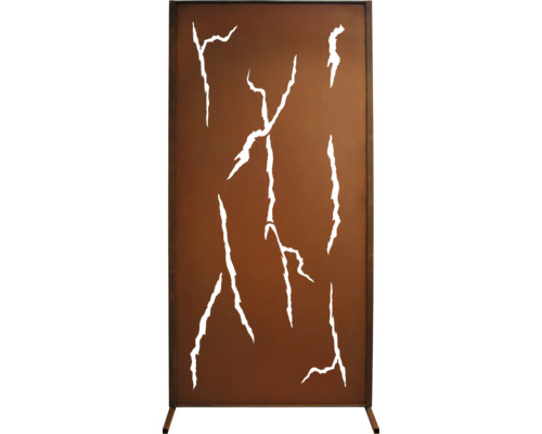 Sichtschutzwand Risse 100 x 200 cm rost Sichtschutzwand mit Dekorativer Aussparung