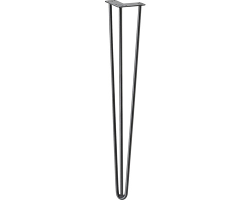 Pied de table Tarrox SPIDER Hairpin Ø 58 x 710 mm noir 1 pièce Pied de table en acier avec trois supports et plaque de montage