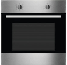 Four encastrable en acier inoxydable avec porte en verre noir et boutons rotatifs