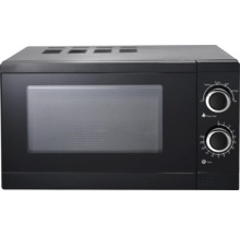 Four à micro-ondes noir avec bouton rotatif pour le réglage de la puissance et du temps