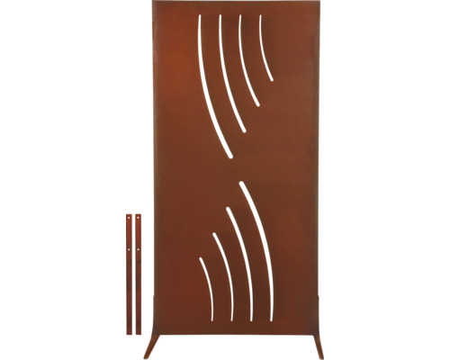 Sichtschutzelement aus Metall mit Ausschnitten für den Aussenbereich