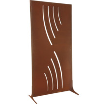 Dekorative Gartensichtschutzwand aus Metall mit Aussparungen