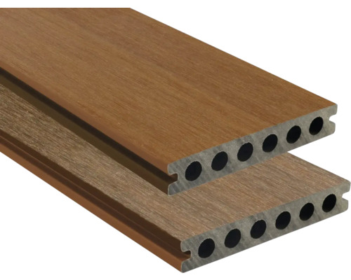 Zwei Terrassendielen mit Hohlkammern