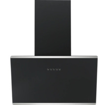 Hotte aspirante noire avec des accents argentés