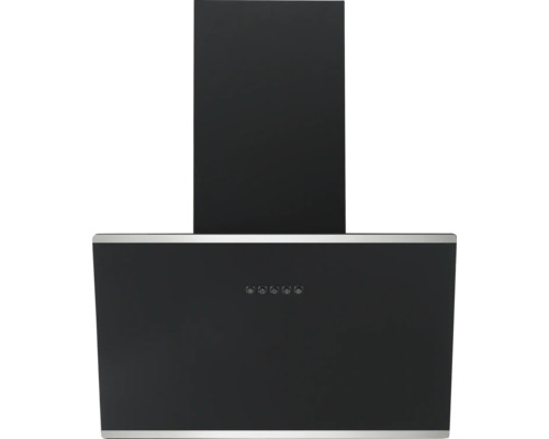 Hotte aspirante noire avec des accents argentés