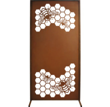 Dekorative Sichtschutzwand mit Bienen- und Wabenmuster