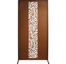 Paravent en métal avec motif de feuilles