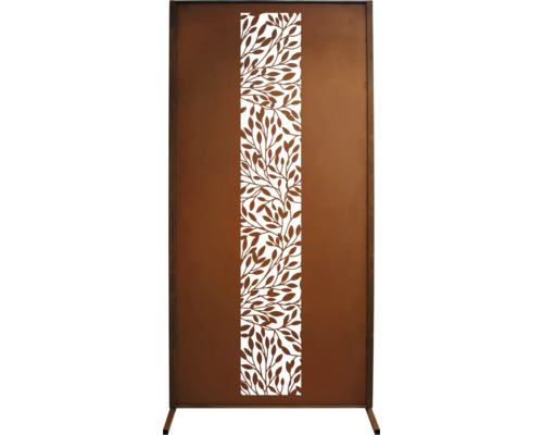 Paravent en métal avec motif de feuilles