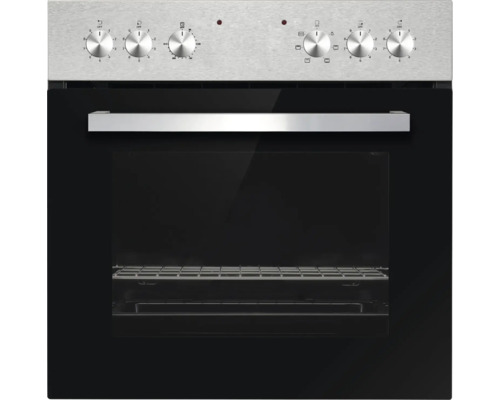 Einbaubackofen mit Bedienknöpfen und Glastür
