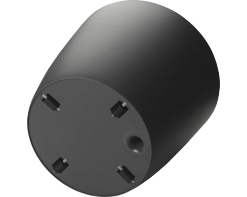 Dessous d'un pot de fleurs avec roulettes