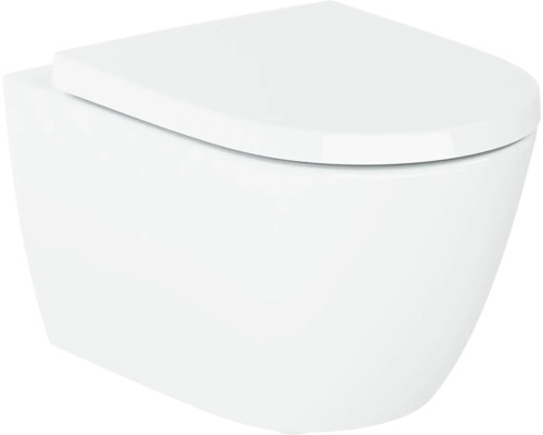 WC suspendu à fond creux avec couvercle de toilette fermé