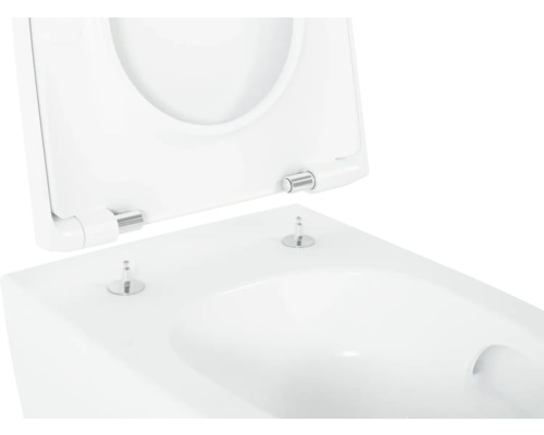 Gros plan de toilettes avec abattant ouvert