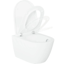 WC suspendu à fond creux avec bride ouverte et siège de WC