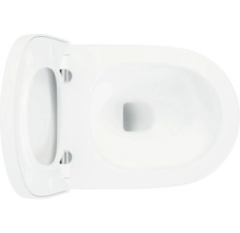 Cuvette de toilette coupée avec couvercle de toilette par le haut