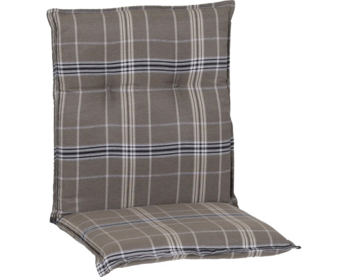 Coussin de chaise de jardin à carreaux pour plus de confort à l'extérieur.