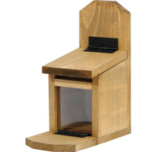 Mangeoire à écureuils en bois avec couvercle rabattable