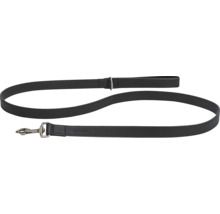 Schwarze Hundeleine aus Leder mit Karabinerhaken