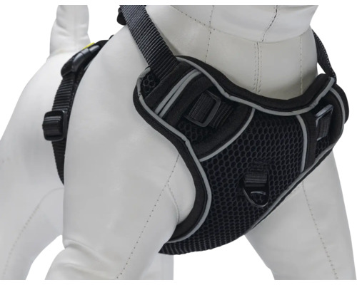 Harnais noir pour chien avec motif en maille pour animaux de compagnie