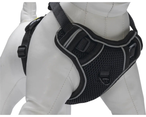 Harnais noir pour chien avec sangle