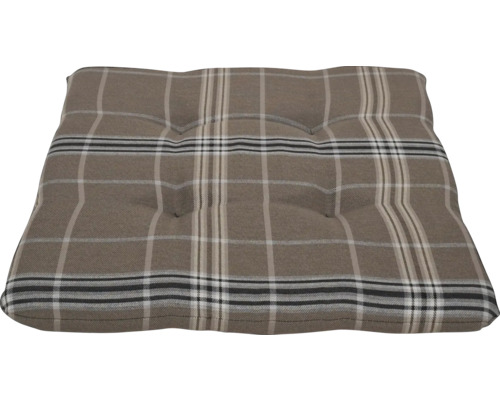 Stuhlkissen eckig karo coffee Quadratisches Sitzkissen mit Karomuster