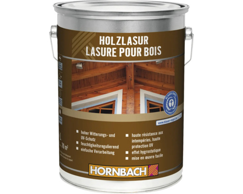 HORNBACH Holzlasur teak 5 L Holzlasur im Metalleimer für den Aussenbereich