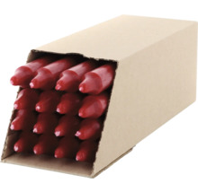 Verpackungseinheit mit roten Wachsmalstiften in einem Karton