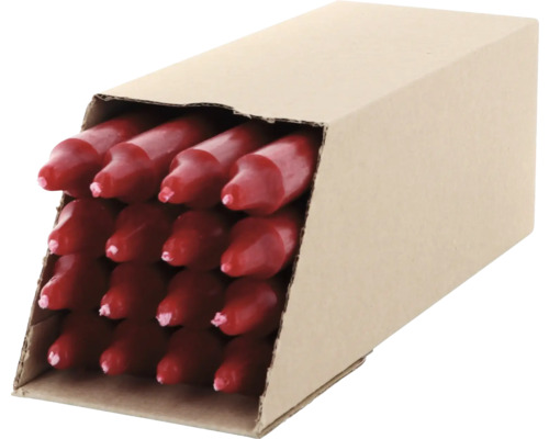 Verpackungseinheit mit roten Wachsmalstiften in einem Karton