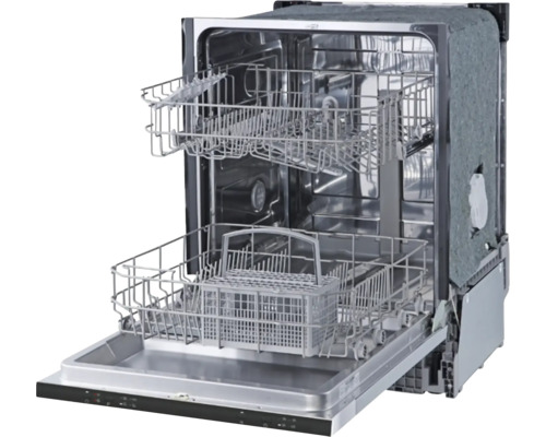 Lave-vaisselle ouvert avec paniers à vaisselle