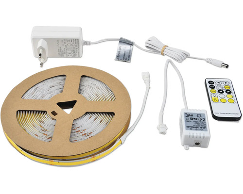 LED Streifen auf Rolle mit Netzteil und Fernbedienung