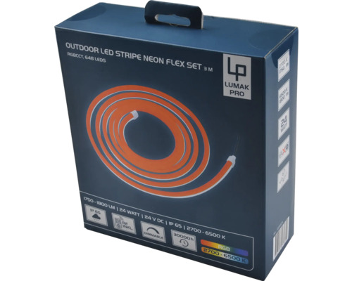 Verpackung einer Outdoor LED Stripe Neon Flex Set mit 3 Meter Länge