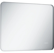 Miroir rectangulaire avec coins arrondis et capteur tactile