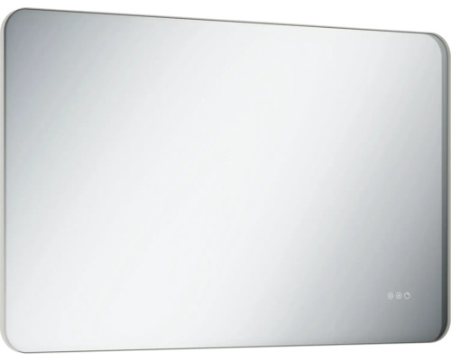 Miroir rectangulaire aux coins arrondis pour salle de bains