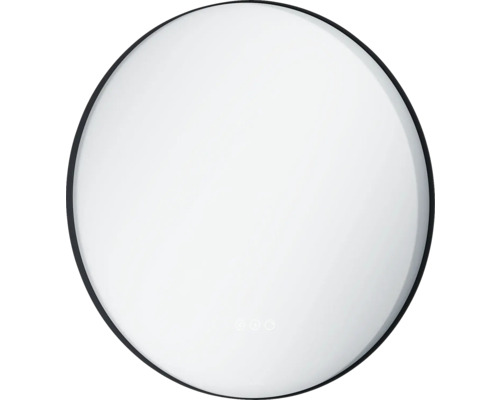Miroir rond avec cadre noir
