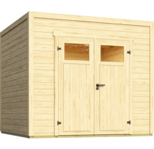 Abri de jardin en bois avec double porte et fenêtres