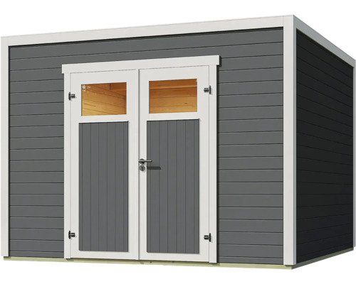 Abri de jardin avec double porte et fenêtres