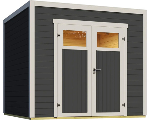 Abri de jardin avec porte double et fenêtres