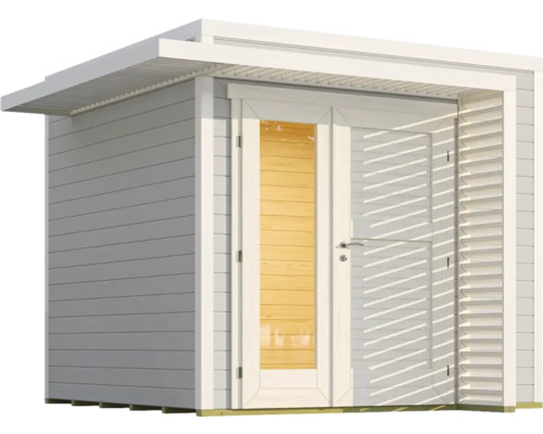 Gartenhaus mit Doppeltür und Lamellenfenster