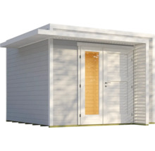 Abri de jardin moderne avec double porte et fenêtre