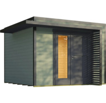 Abri de jardin moderne avec toit plat et double porte