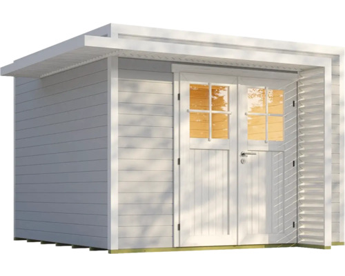 Abri de jardin avec double porte et fenêtres