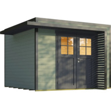 Abri de jardin avec double porte et bardage horizontal en bois