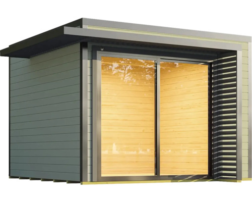 Abri de jardin moderne avec porte coulissante