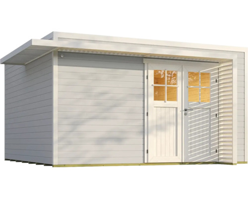 Abri de jardin avec toit plat et porte double